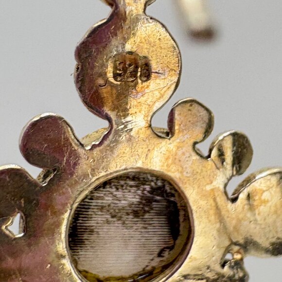 VTG Solid Sterling Silver 925 White Gemstone Dangle Earrings Size 2" Length - Picture 9 of 12